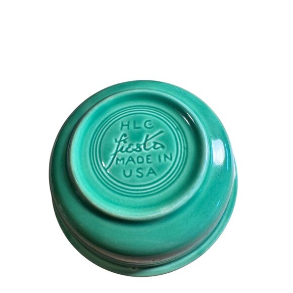 Vintage Fiesta HLC Made In USA Green Ceramic Bowl 5" Diameter Retro Kitchenware - Picture 5 of 7